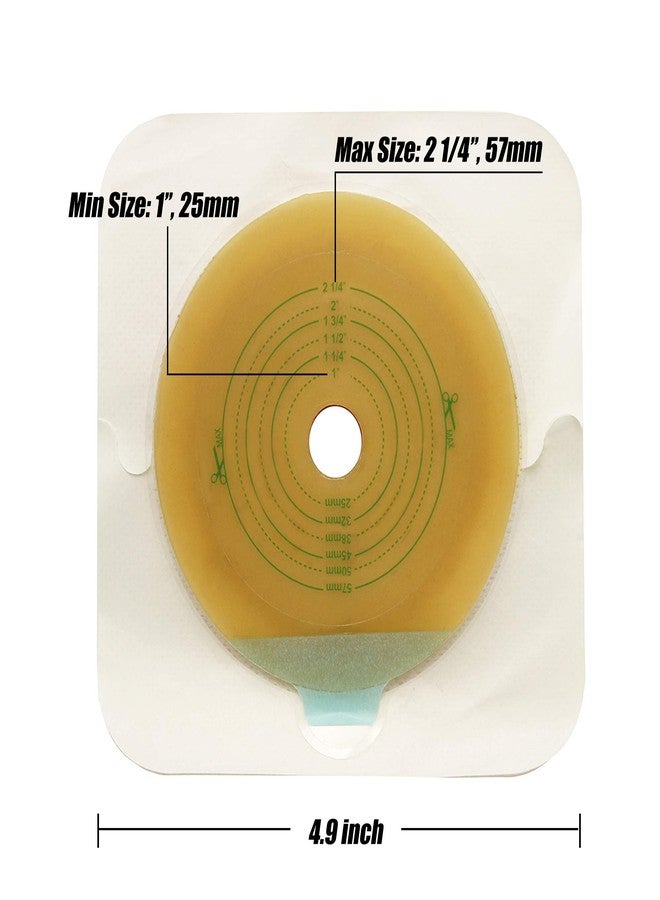 LotFancy Skin Barrier with Non-Woven Border for Two-Piece Drainable Pouch, 10 Pcs Ostomy Wafers for Colostomy Ileostomy Stoma Care, Cut-to-Fit, Ileostomy Supplies - Image 3